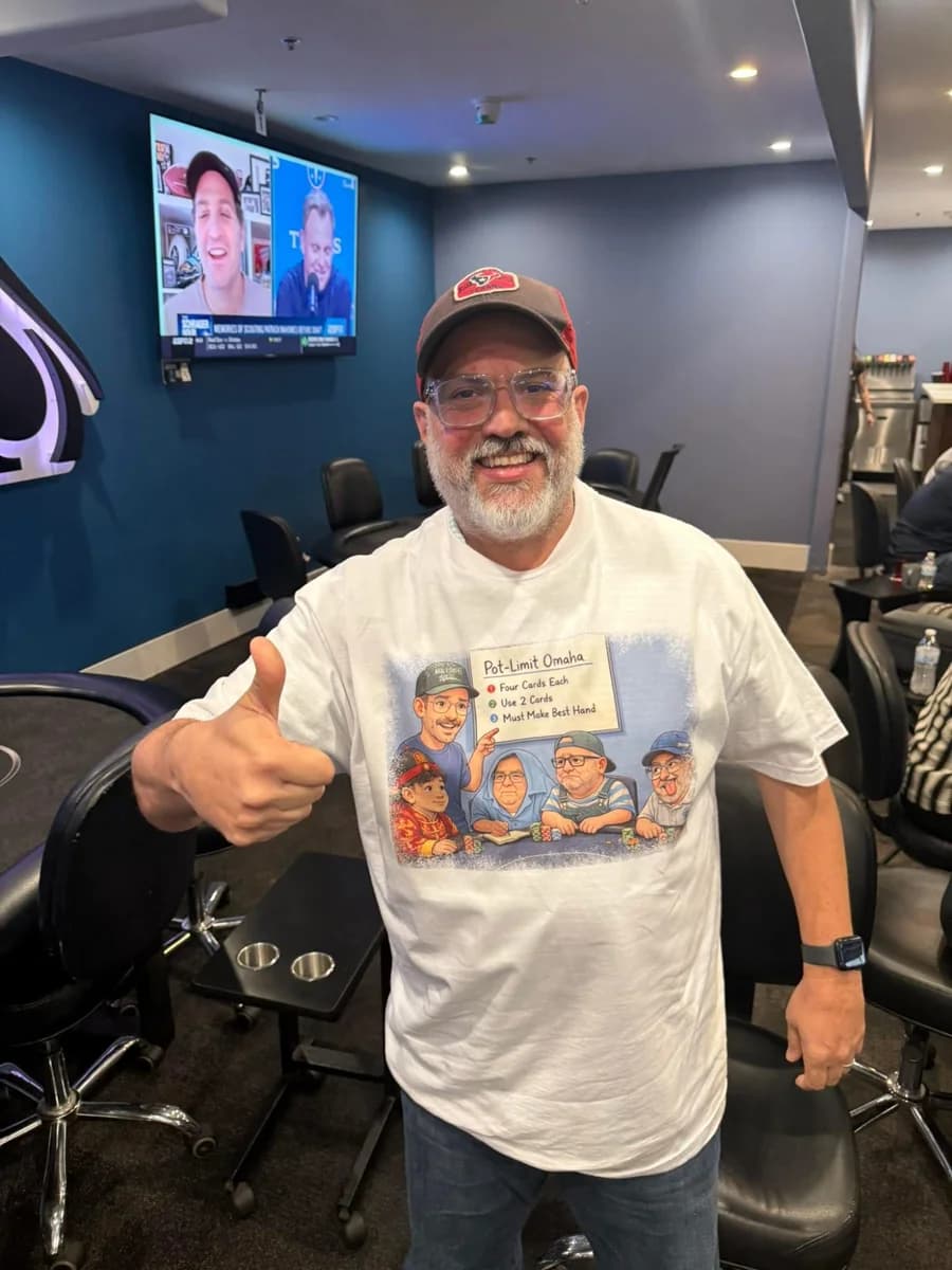 PLO Show fan in the Pot-Limit Omaha tee